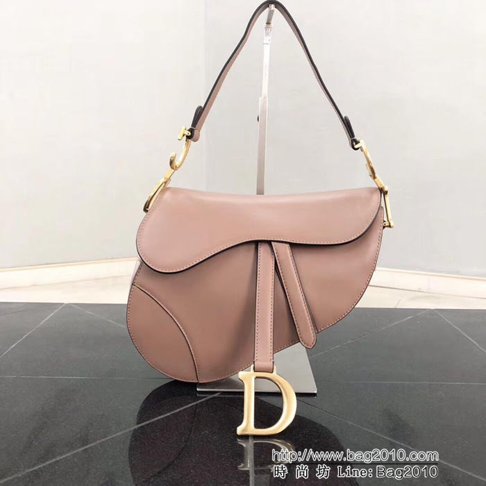 DIOR迪奧 2018新款 粉色大號Saddle Bag馬鞍包  zdo1132